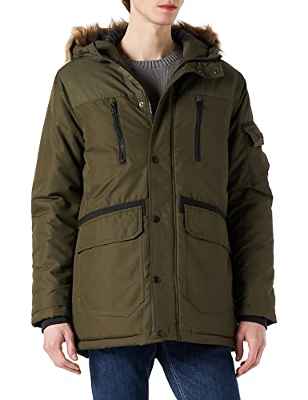 Jack & Jones JJEGLOBE Parka STS, Forest Night, M para Hombre