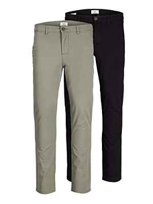 Jack & Jones Jjimarco Jjdave Sa 2 Pack Pantalón, Negro, 28/32 para Hombre