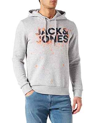 Jack & Jones Jjnew Splash-Sudadera con Capucha, Gris, XL para Hombre