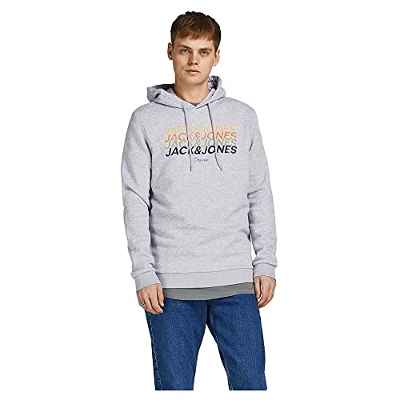 Jack & Jones Jorbrady-Sudadera con Capucha, Gris Claro. Detalles: Melange, XS para Hombre