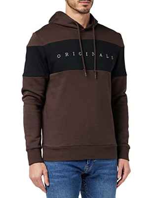 Jack & Jones Jorcopenhagen Panel Sweat Hood Sudadera con Capucha, Marrón Sellado. Ajuste: Relajado, Nube y órg, XL para Hombre