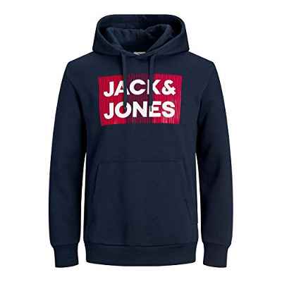 JACK & JONES PLUS JJECORP Logo Sweat Hood Noos PS suéter, Navy Blazer, 5XL de los Hombres