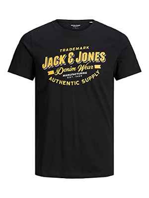 JACK&JONES JUNIOR JJELOGO tee SS O-Neck 2COL 21/22 Noos JR Camiseta, Negro, 140 para Niños