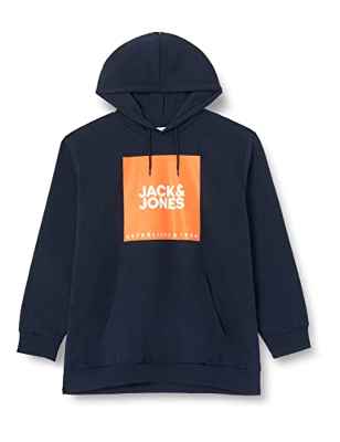 JACK&JONES PLUS Jjlock-Sudadera con Capucha, Sky Captain/Print: Big Col.Exuberance, 3XL Grandes para Hombre