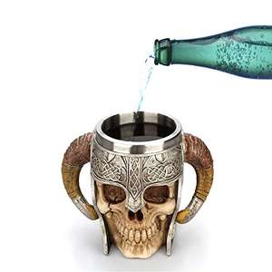 Jarra de Calavera de Guerrero Vikingo para acabar con la Hidromiel del Valhalla