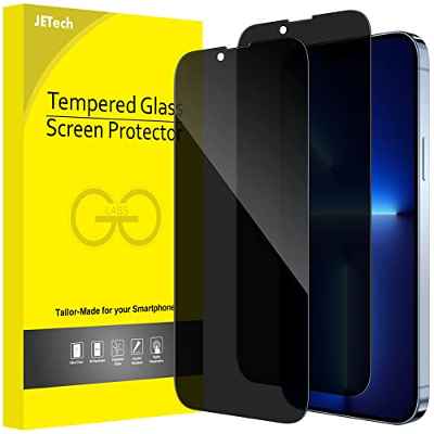 JETech Protector Pantalla Privacidad Cobertura Completo para iPhone 13 Pro Max 6,7 Pulgadas, Cristal Vidrio Templado Antiespia, Amigable para Funda, 2 Unidades