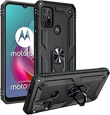 JIAFEI Funda Compatible con Motorola Moto G10/G20/G30, Robusta Caja Híbrida PC + TPU de Doble Capa Carcas, Negro