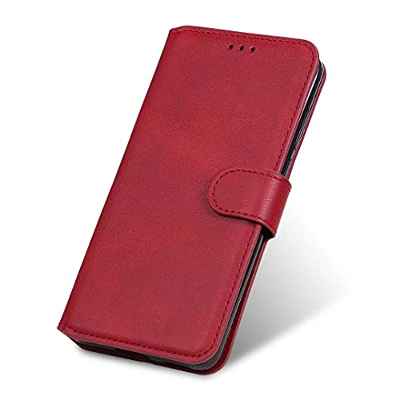 JIAFEI Funda para Motorola Moto G31/Moto G41, Flip Case Magnético Funda de Cuero PU Premium Folio Carcasa móviles Caso Libro para Motorola Moto G31/Moto G41, Rojo
