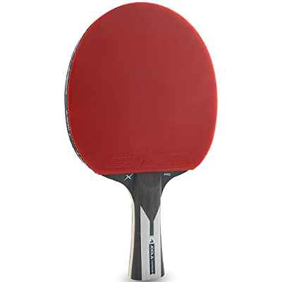 JOOLA 54206 Carbon X Pro - Raqueta de ping pong (7 estrellas, grosor de esponja de 2 mm), color negro y gris