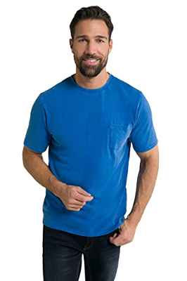 JP 1880 Camiseta, Slub, Garment dyed, Bolsillo para la brocha, Azul clematismo, XXL para Hombre