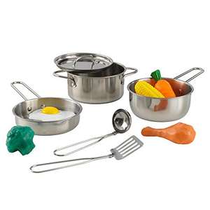 Juego de Batería de Cocina Infantil Deluxe con Comida de Juguete