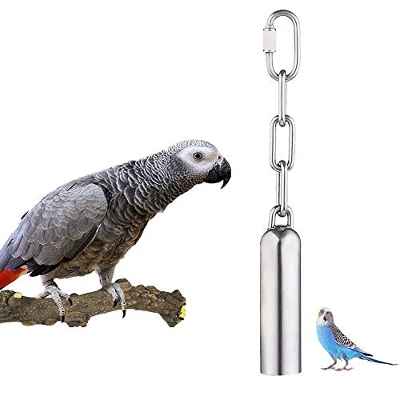 Juguete Campana Colgante Loro, Juguetes Campana Acero Inoxidable, Juguetes Campana Acero Inoxidable Loros, Juguetes Campana Loro Pájaro, para aves Loro Guacamayo Grises Africanos Cacatúa Periquito