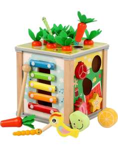Juguetes Montessori, 6 en 1 juegos educativos niños, Cubo Actividades y de Aprendizaje para Bebés con Xilófono