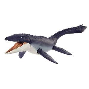 Jurassic World Mosasaurus defensor del océano Dinosaurio articulado hecho con plástico reciclado, juguete +4 años (Mattel HNJ57)