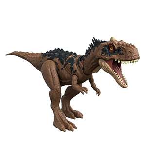 Jurassic World Rajasaurus Ruge y Golpea, dinosaurio de juguete con movimientos y sonidos, regalo para niños +4 años (Mattel HDX35)
