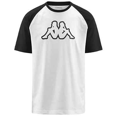 Kappa ZOBIRAN KORPORATE Camiseta, Hombre, Blanco/Negro, XL