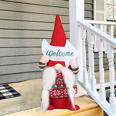 KOSHIFU Gnomo de Navidad Decoraciones Navideñas GNOME Papá Noel Gnomo Navidad para el Hogar de la Fiesta de Navidad Peluches Enanos Adornos Navideños Sin Rostro 9 x13x 44.5cm