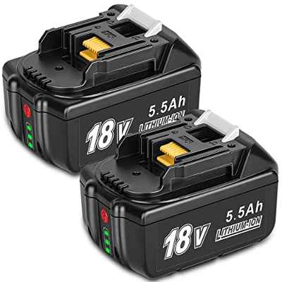 KUNLUN 2 Piezas 18V 5.5Ah Batería de Repuesto para Makita 18V Baterías Litio BL1850 BL1830 BL1840 BL1860 BL1815 BL1820 LXT-400 Herramientas Inalámbricas