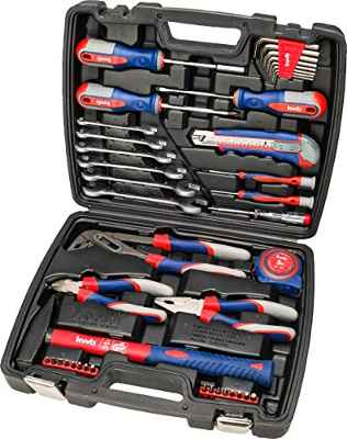 KWB - Maletín de herramientas con puntas de destornillador, 42 piezas, relleno, resistente y de alta calidad, ideal para el hogar o el garaje, certificado GS, en práctico maletín de plástico