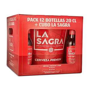 La Sagra - Pack Cerveza La Sagra 12 botellines 200 ml + Cubo - Alc. 5,2%. - Total: 2400 ml