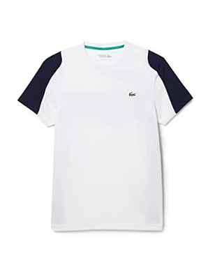 Lacoste Th9417 Camiseta, Blanco/Marino-Verdier-Mari, XL para Hombre