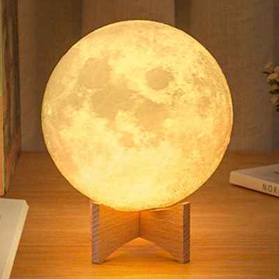 Lámpara de Luna 3D - OxyLED 15cm 16 Colores RGB Luz Lunar del Espacio - Lámpara de Luna Nocturna con Control Remoto - Romantico Luz de Humor para Dormitorio Salón Regalo para Niños