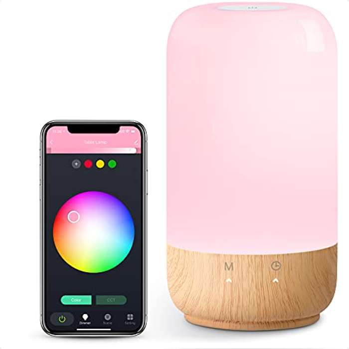 Lámpara de Noche Inteligente WiFi Táctil compatible con Alexa y Google Home