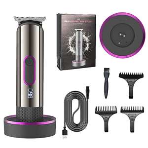 Layhou Maquina Recorta pelo Profesional,Pantalla LCD,Recargable USB + kit de peinado