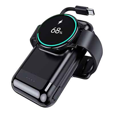 leChivée Cargador portátil para Samsung Watch, 6000mAh Power Bank Portátil batería Externa con Cable Integrado, Samsung Watch y teléfono Cargador Compatible with Galaxy Watch 4/3/Active 2/Gear S3