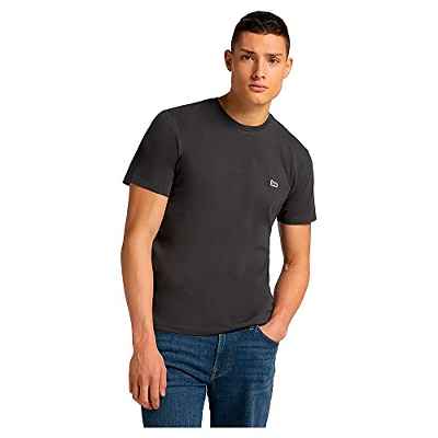 Lee Hombre Patch Logo Tee Camiseta, Negro Lavado, 3XL