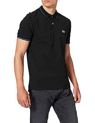 Lee Pique Polo Camiseta, Hombre, Negro (Black 01), M