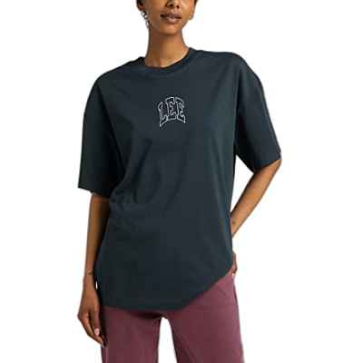Lee Té súper Suelto Camiseta, Charcoal, XS para Mujer