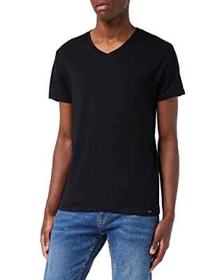Lee Twin Pack V Neck Black White Camiseta, Negro Blanco, XL para Hombre