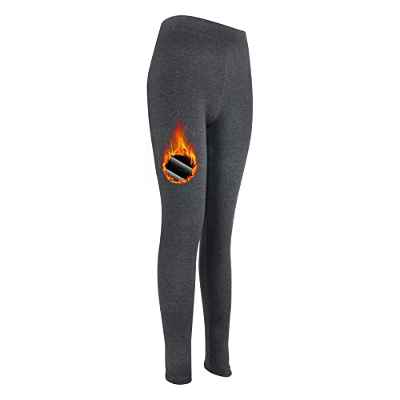 Leggings de Forro Polar Ligero para Mujer Termica Leggins Pantalones de Yoga de Cintura Alta Termica Leggins Ofrecen Calidez y Libertad de Movimiento (L-XL, 9085-Grey)