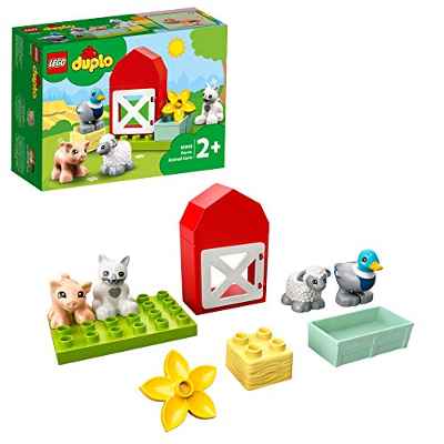 LEGO 10949 DUPLO Granja y Animales Juguete de construcción para Niños de +2 años, Mini Figuras de Pato, Cerdo, Oveja y Gato