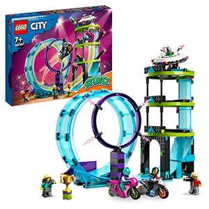 LEGO 60361 City Stuntz Desafío Acrobático: Rizo Extremo, 1 o 2 Jugadores, 2 Motos de Juguete con Retro Fricción