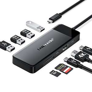 Lemorele Hub USB C 3.0 - USB C HDMI 9 en 1, Adaptador USB C Hub con HDMI 4K, 3 USB 3.0, PD 100W, SD/TF, USB-C Dato 3.0/2.0