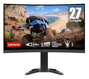 Lenovo G27c-30 - Monitor Gaming Curvo con EyeSafe, 27'' FHD (VA, 165Hz, 1ms MPRT, HDMI+DP, Cable DP, FreeSync Premium, HDR Decoding)