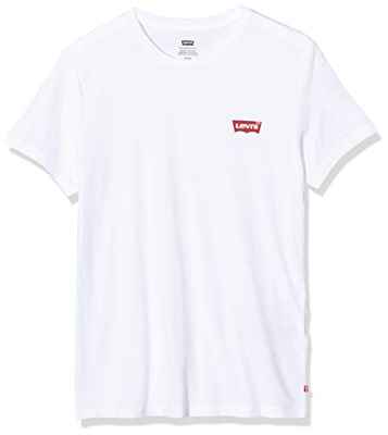 Levi's 2pk Crewneck Graphic Camiseta, Multicolor (2 Pack Hm White/Mid Tone Grey Heather 0001), Small para Hombre
