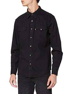 Levi's Barstow Western Standard, Camisa Hombre, Negro (Marble Black Denim Rinse 0002), Medium