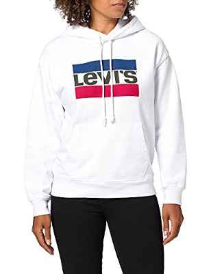 Levi's Graphic Standard Hoodie Sportswear 2.1 Sweatshirt, White, M Women's