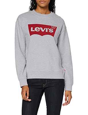 Levi's Graphic Standard Sudadera, Crew Core Batwing II Starstruck Heather Grey, XS para Mujer