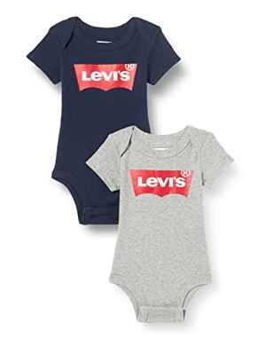 Levi's Kids BATWING 2PK BODYSUIT 0243 Canastilla para bebés y niños pequeños Grey Heather para Bebé-Niños