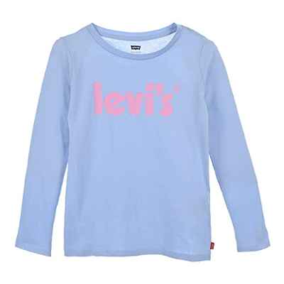 Levi's Kids Lvg Ls Poster Logo Top, Ls Tee para Niñas, Azul (Brunnera Azul), 3 años
