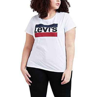 Levi's PL tee WHI Camiseta de Manga Corta, Plus Sportswear Logo White, 3X para Mujer