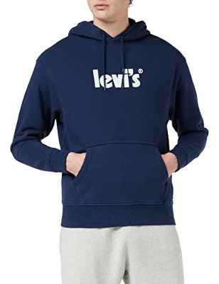 Levi's Relaxed Graphic PO Poster Hoodie Dress Sweatshirt, Blues, S para Hombre