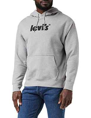 Levi's Relaxed Graphic PO Poster Hoodie MHG Sweatshirt, Greys, M para Hombre