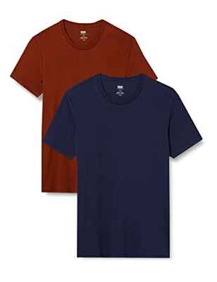 Levi's Slim 2PK Crewneck 1 Two Pack Navy Blaze T-Shirt, Multi-Color, L 2 para Hombre