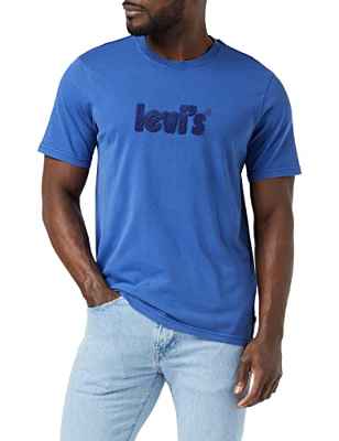 Levi's SS Relaxed FIT tee Camiseta, Póster con Logo GD Surf Blue, S para Hombre