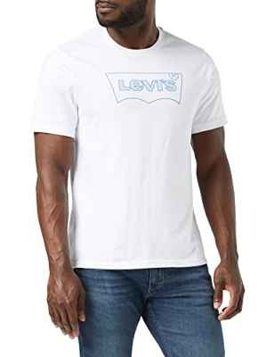 Levi's SS Relaxed FIT tee Outline BW White GRA Camiseta, XL para Hombre